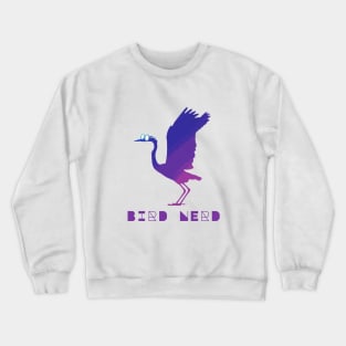 Bird Nerd Great Blue Heron Wearing Glasses Crewneck Sweatshirt